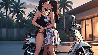 AI Generated Cartoon content, Uncensored video of 18 Year old Anime Girl, Kissing Orgasm of Mature Women