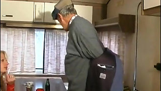 A Perverted Grandpa's Coming to Get His Balls Out of a Whore's Bus.