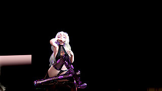 [mmd] Haku-something Succubus Tight Leather Clothing Fluorescent Sexy Striptease