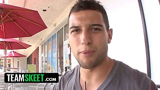 Chesty cutie loves having a hard cock in inbetween her amazing Perky Tits