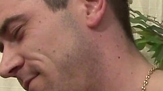 Sleezy brunette gets dildo fucked by director