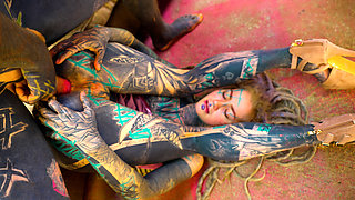 Sexy ALT dreadhead girl rides a big cock with her ASS