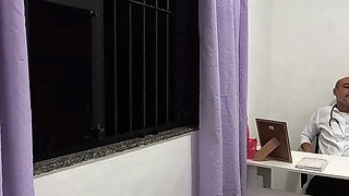 Orthopedic Doctor Takes off the Patient's Clothes and Ejaculates on Her Face.