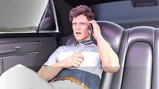 Busty babe in an animated game walkthrough