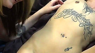 Skinny Tattooed Babe Gets Tickled on the Floor