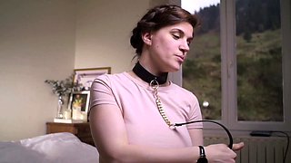Cute curly brunette solo webcam masturbation