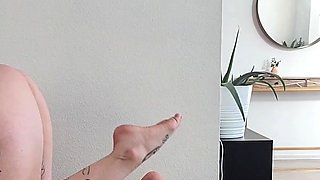 Amateur cutie plugs her ass and masturbates