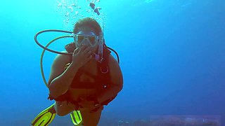 Scuba diving, underwater fuck, diving