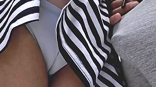 Horny Stranger Fucks Teen in Crowded Bus - Big Cock Cumshot in Panties