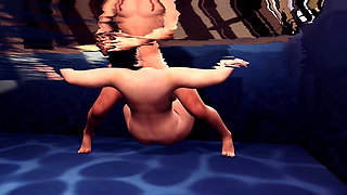 Stepson Using Esmeralda's Throat in an Draining Pool