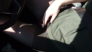 Sexy Break with the Car in Black Pantyhose