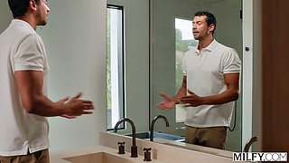 Flexible dance instructor worships his cock